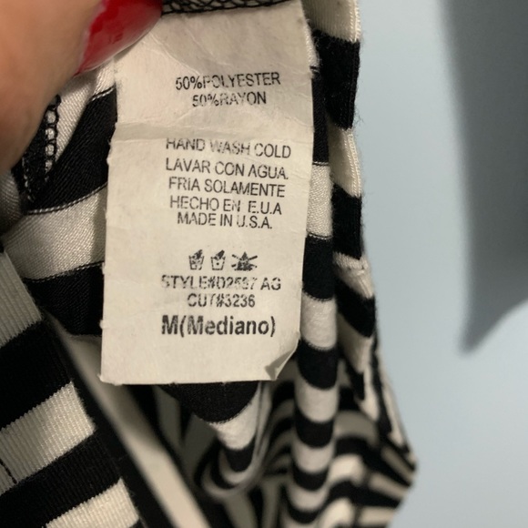 Black and White Striped Mini Dress Size M - Picture 8 of 8